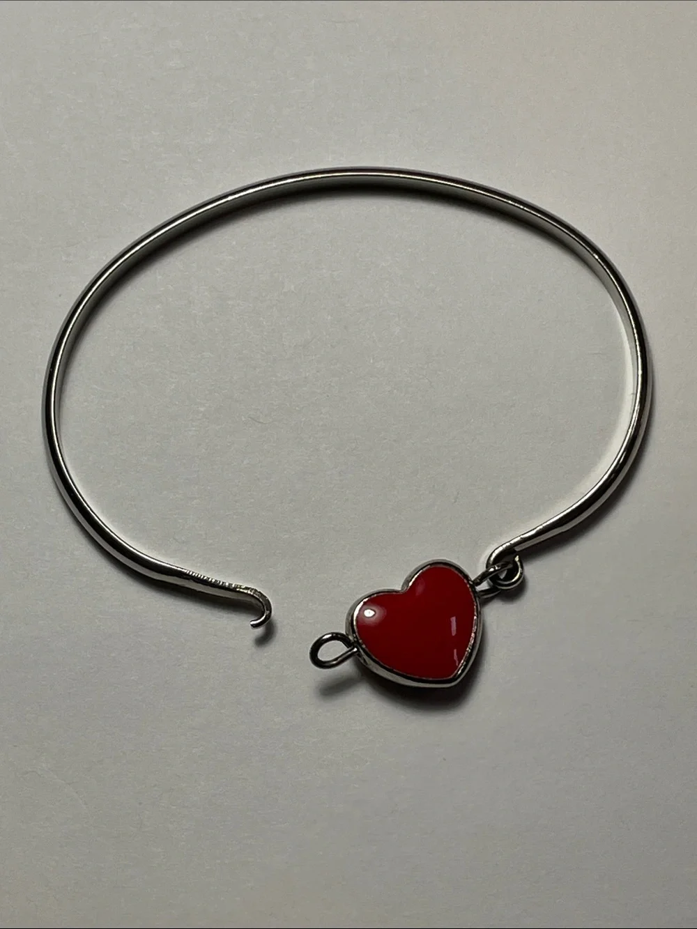 Reversible Red Heart Stone Filigree Bracelet 925 plated
